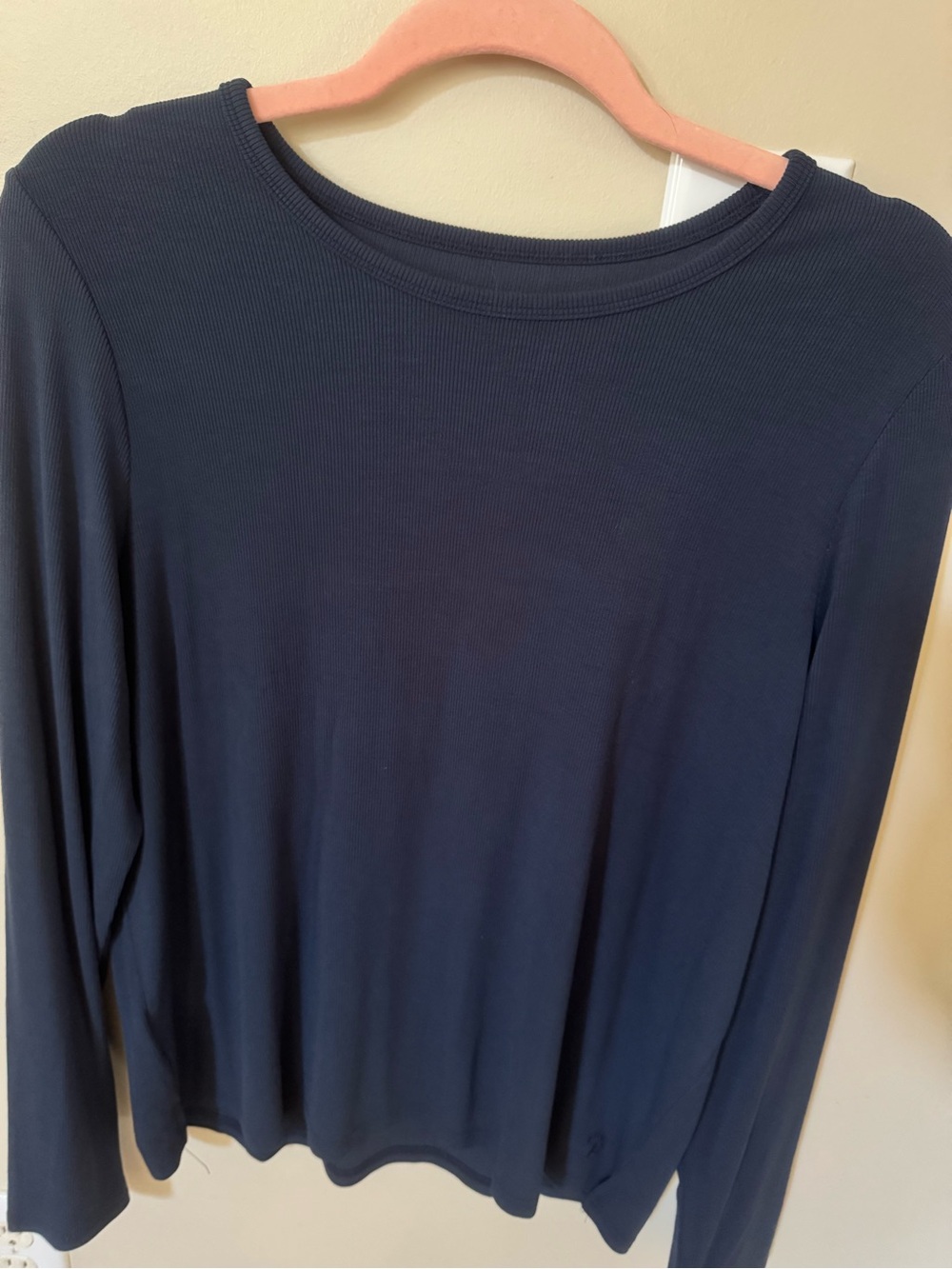 Cozy Earth Women's Long Sleeve Navy ribbed tee